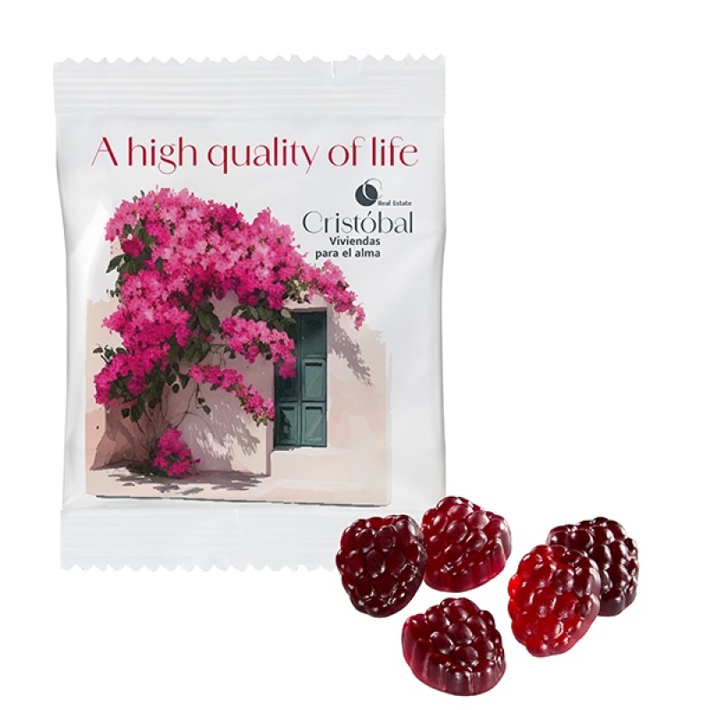 Gommes de fruits 80 % moins de sucre vegan, sachet conventionnel