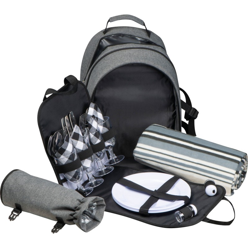 Picnic backpack for 4 people, including picnic blanket