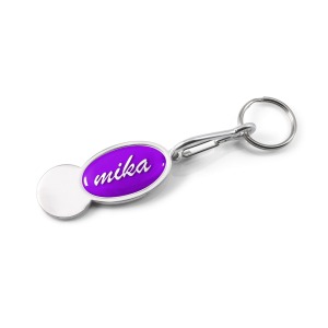 Aluminium oval key ring rukc12 - PUHT doming logo