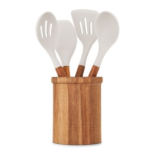 Set of 4 kitchen utensils with pot