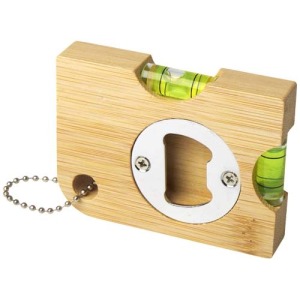 Bamboo bottle opener with Levo level