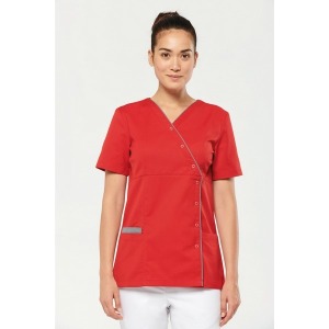 Women's polycotton blouse with press studs