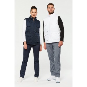 Unisex multi-pocket padded polycotton waistcoat