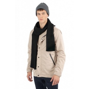 Ribbed beanie with double cuff