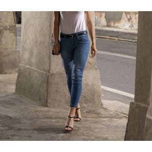 CATHY - Women's slim brushed stone jeans 