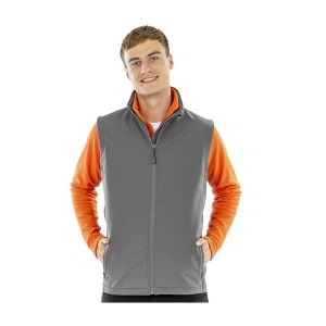 MENS RECYCLED 2-LAYER PRINTABLE SOFTSHELL BODYWARMER - Men's recycled polyester softshell bodywarmer