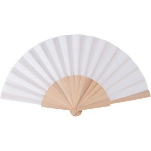 Wood and rPET fan in a Rosanne kraft gift box