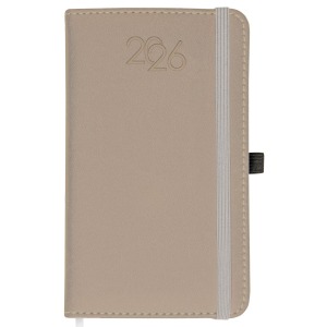 Agenda quotidien de poche 2026, couverture rigide en PU thermocollé avec piqûres