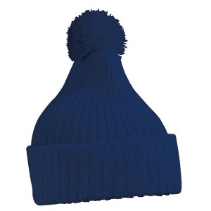 Knitted hat with pom-pom