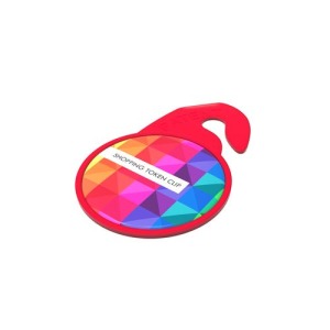 Shopping Token Clip Keyring White