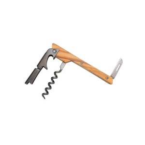 Double lever corkscrew in olive wood