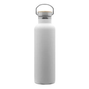 Double wall bottle with bamboo cap 750 ml
