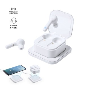 Headphones with wireless charging base