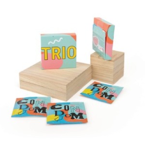 Pouch containing 3 condoms