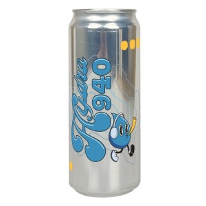 Personalised 250ml can of sparkling water. Adhesive label