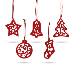 Set of 5 Christmas decorations.