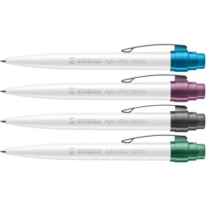 STABILO style white softtouch biros