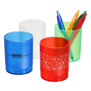 Translucent pencil cup
