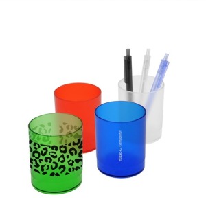 Translucent pencil cup