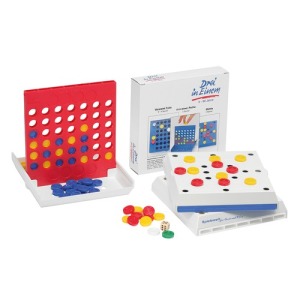 4 pieces in a row + checkers