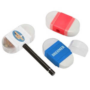 Pencil sharpener with eraser
