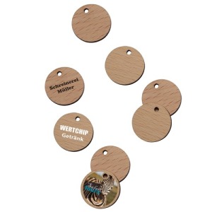 1 euro wooden token