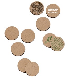 1 euro wooden token