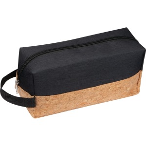 Toiletry bag with cork base