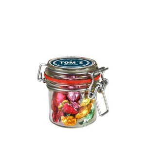 Mini hermetically sealed glass candy box