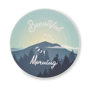 Round coaster in four-colour PVC