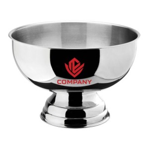 Stainless steel punch bowl for wine and champagne