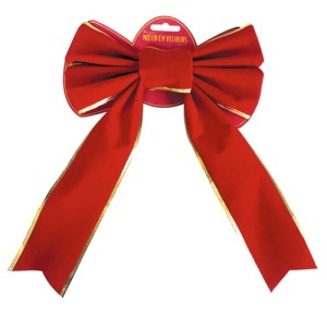 RED AND GOLD VELVET BOW SIZE M