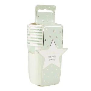 200ML TARTAN AND GOLD SCALLOPED TUMBLERS X 8