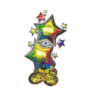 MYLAR BALLOON WITH STARS AND GOLD FOIL