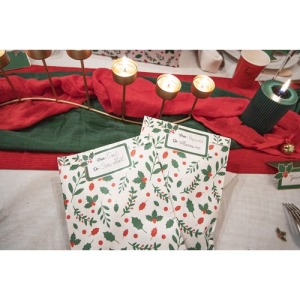 CHRISTMAS HOLLY ADHESIVE GIFT TAGS X 12