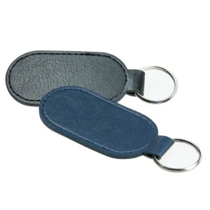 Oval leather key ring
