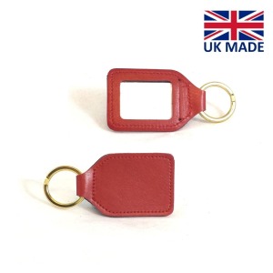 Rectangular key ring in PU, rPET or leather