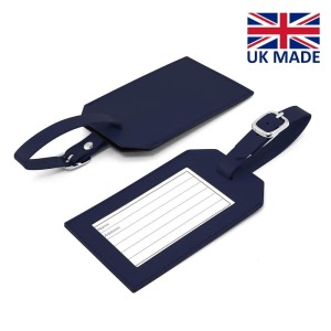 Recycled leather luggage tag