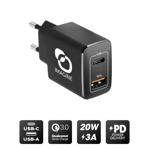 20W Ultra-Fast USB and USB-C Mains Charger