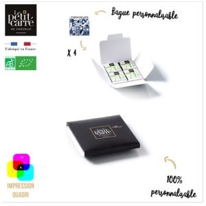 Card of 4 organic squares with customisable rings - Double-sided printing