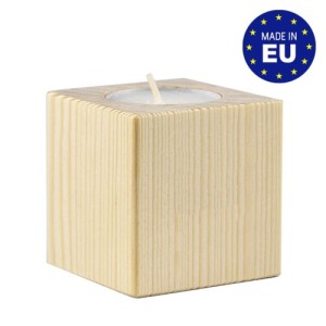 Wooden cube candleholder