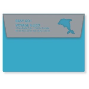 Two-tone travel pouch with dolphin cut-out