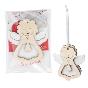 Felt and wood pendant - Star in a promotional bag