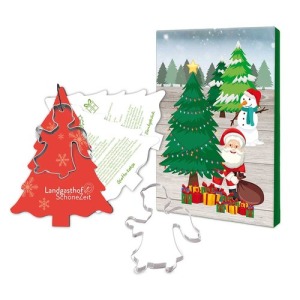 Christmas recipe book, Fir tree, with fir tree cake tin - Standard design