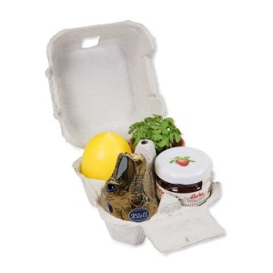 Pleasure in a box - with planting set, mini terracotta pot, egg candle, mini jam pot, chocolate bunny