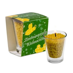 Beeswax granulate candle