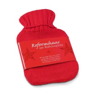 Mini hot water bottle - with paper strip