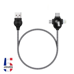 Câble LED 3 en 1 transfert et charge