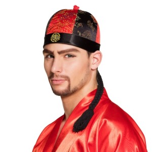 Mandarin hat with plait