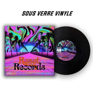 Pack of 4 vinyl coasters, 100% customisable